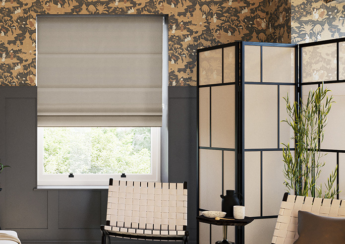 Akoya Faux Silk, Lustre Tarnished Grey - Motorised Roman Blind - Image 3